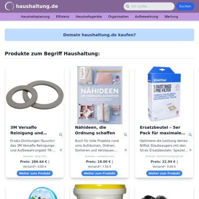 Screenshot haushaltung.de