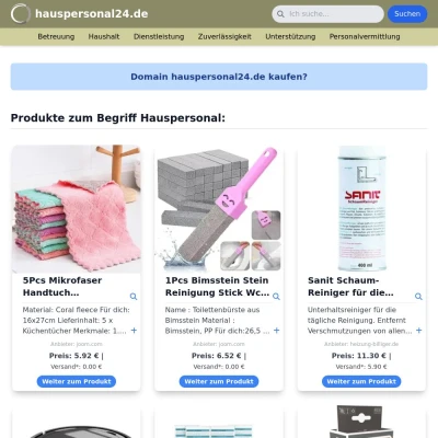 Screenshot hauspersonal24.de