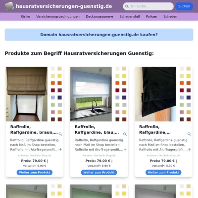 Screenshot hausratversicherungen-guenstig.de