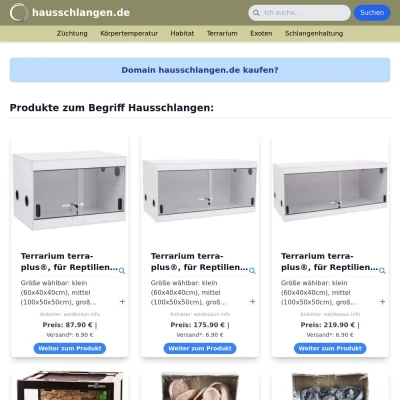 Screenshot hausschlangen.de