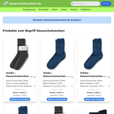 Screenshot hausschuhsocken.de