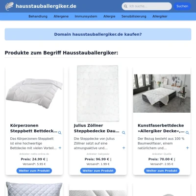 Screenshot hausstauballergiker.de