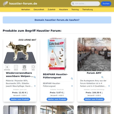 Screenshot haustier-forum.de