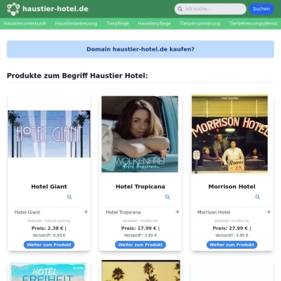 Screenshot haustier-hotel.de