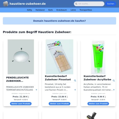 Screenshot haustiere-zubehoer.de
