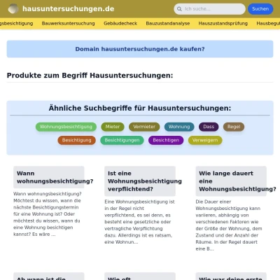 Screenshot hausuntersuchungen.de