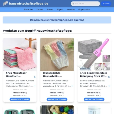 Screenshot hauswirtschaftspflege.de