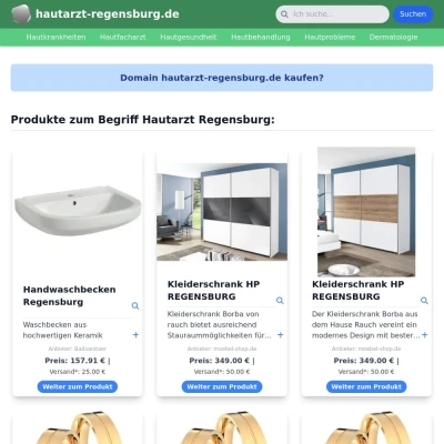 Screenshot hautarzt-regensburg.de