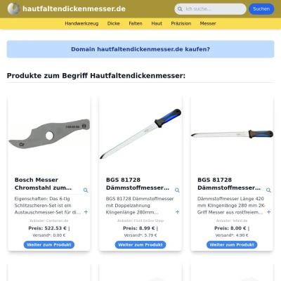 Screenshot hautfaltendickenmesser.de