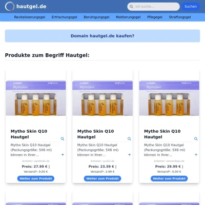 Screenshot hautgel.de