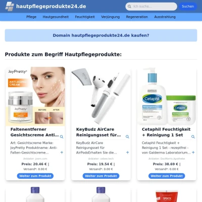 Screenshot hautpflegeprodukte24.de
