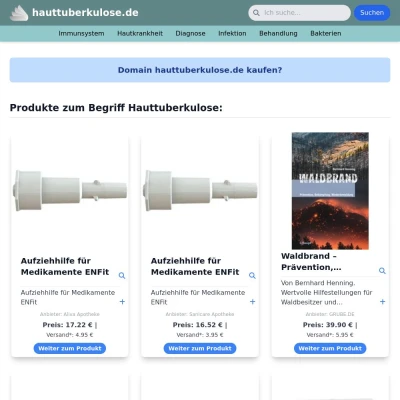 Screenshot hauttuberkulose.de