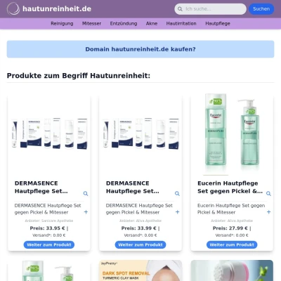 Screenshot hautunreinheit.de