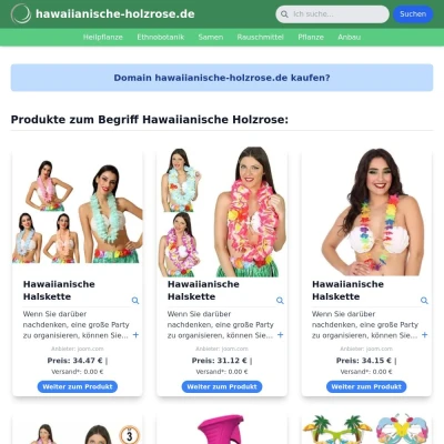 Screenshot hawaiianische-holzrose.de