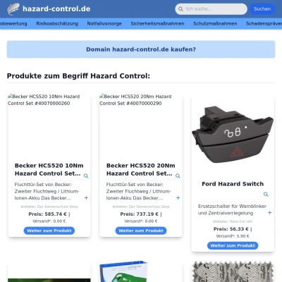 Screenshot hazard-control.de