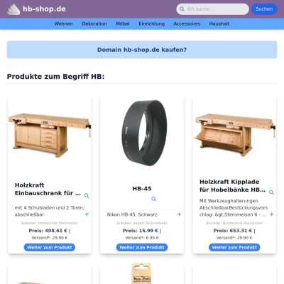 Screenshot hb-shop.de