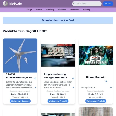 Screenshot hbdc.de