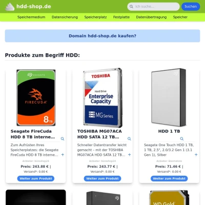 Screenshot hdd-shop.de