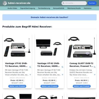 Screenshot hdmi-receiver.de