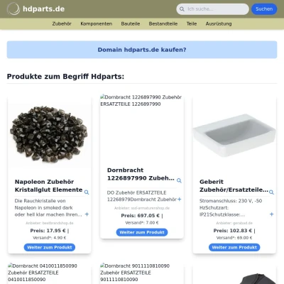 Screenshot hdparts.de