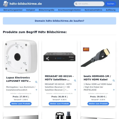 Screenshot hdtv-bildschirme.de