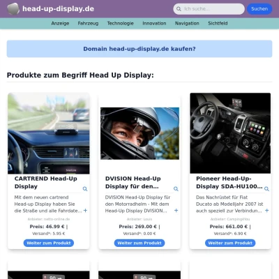 Screenshot head-up-display.de