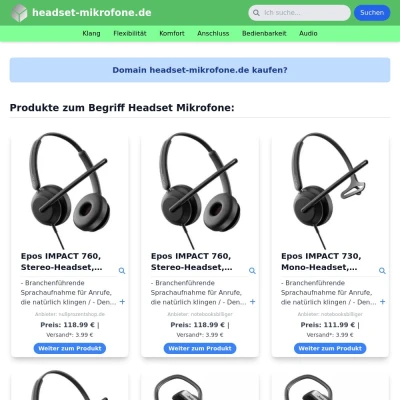 Screenshot headset-mikrofone.de