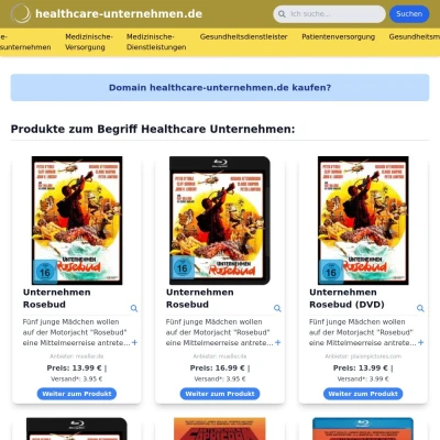 Screenshot healthcare-unternehmen.de