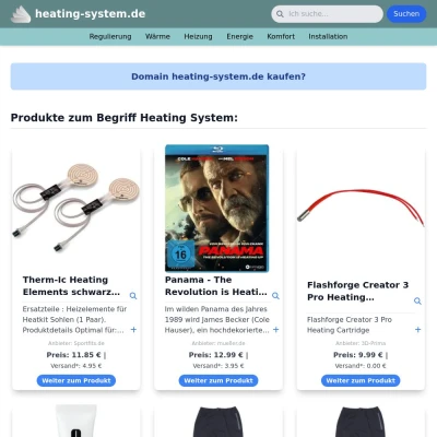Screenshot heating-system.de