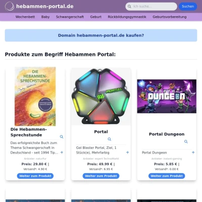 Screenshot hebammen-portal.de