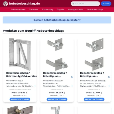 Screenshot hebetorbeschlag.de