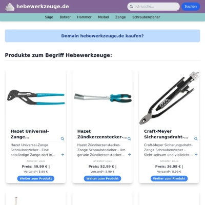 Screenshot hebewerkzeuge.de