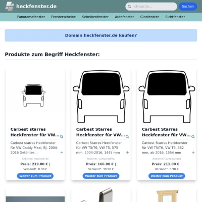 Screenshot heckfenster.de
