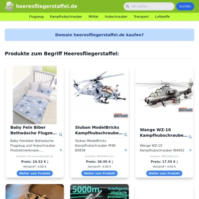 Screenshot heeresfliegerstaffel.de