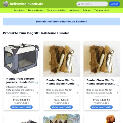 Screenshot heilsteine-hunde.de