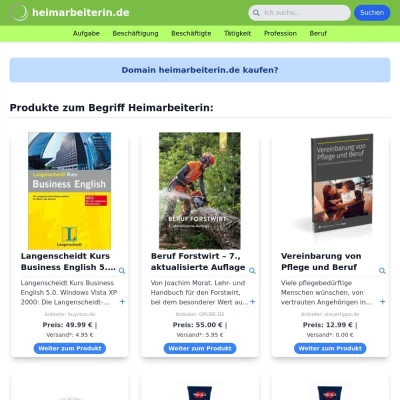 Screenshot heimarbeiterin.de