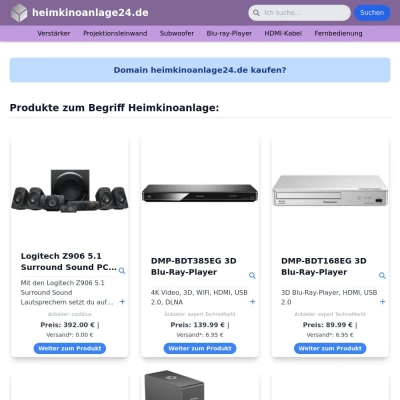 Screenshot heimkinoanlage24.de