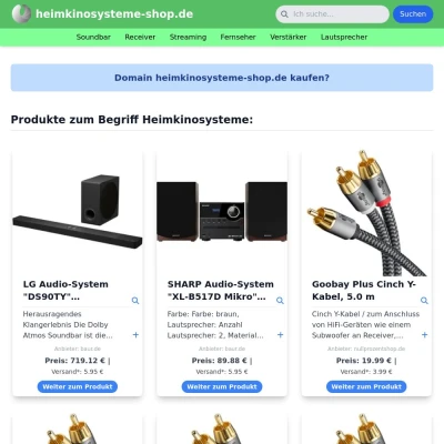 Screenshot heimkinosysteme-shop.de