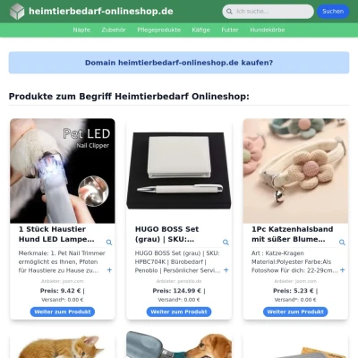 Screenshot heimtierbedarf-onlineshop.de