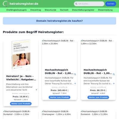 Screenshot heiratsregister.de