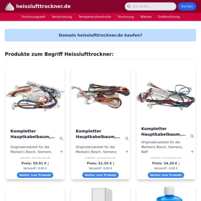 Screenshot heisslufttrockner.de