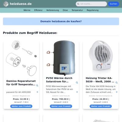 Screenshot heizduese.de