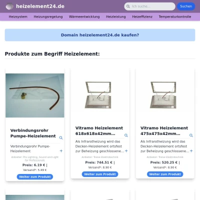 Screenshot heizelement24.de