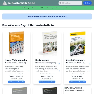 Screenshot heizkostenbeihilfe.de