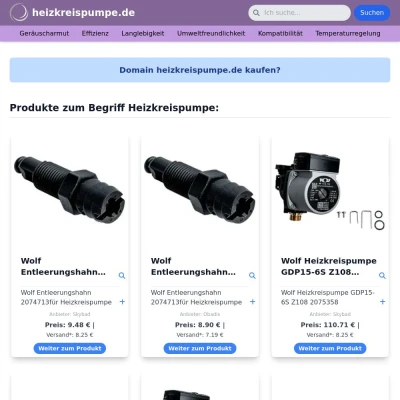 Screenshot heizkreispumpe.de