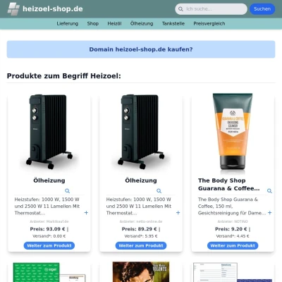 Screenshot heizoel-shop.de