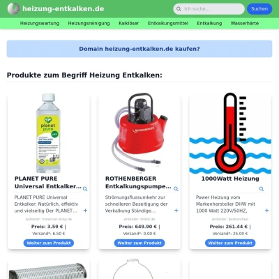 Screenshot heizung-entkalken.de