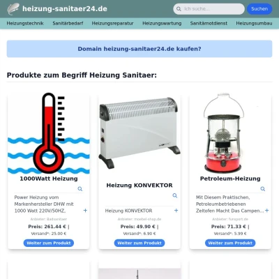 Screenshot heizung-sanitaer24.de