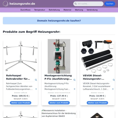 Screenshot heizungsrohr.de