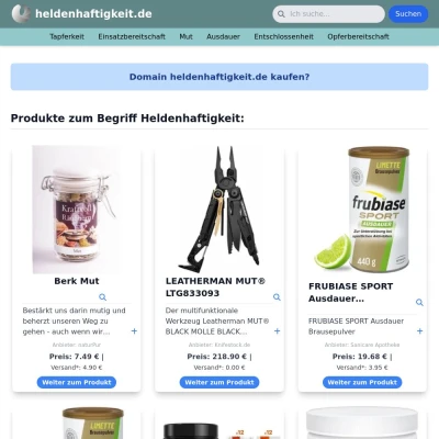 Screenshot heldenhaftigkeit.de